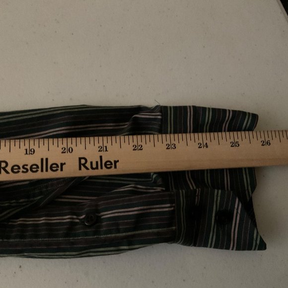 TAILORBYRD Mens Multi Color Striped Long Sleeve Shirt Size XL Contrasting Cuffs - Picture 16 of 16